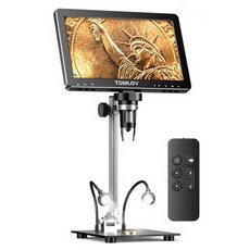 전자 기판 현미경 소형 공업용 고화질 수리용 확대경, 1개, 10인치 1600W 100배 64G 메모리