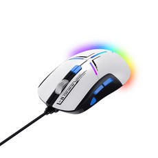 【FOXXRAY】FXR-HM-92 雷隼三連擊電競滑鼠 RGB 10000DPI 凱華 6000萬次點擊, 白色, FXR-HM-92