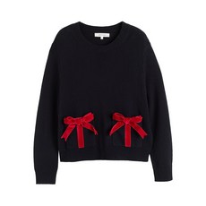 친티앤파커 벨벳 보우 스웨터