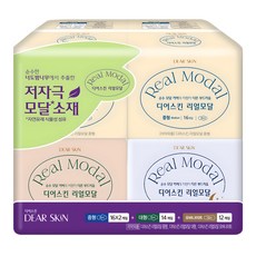 DEAR SKIN 真莫代爾衛生棉 蝶翼型 M 16片 2包+L 14片+夜用型 12片, 混合, 1組, 1組
