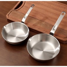 글로벌 JNP [스텐 316] 통3중 인덕션 올스텐 미니 프라이팬 14cm+16cm 2종세트, 1개, 실버