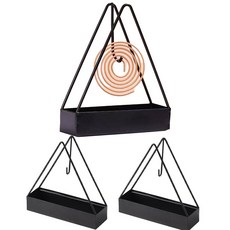 비비드 벌브 삼각 모기향 거치대 2개 세트 캠핑 연소기 모기퇴치, 블랙 + 블랙