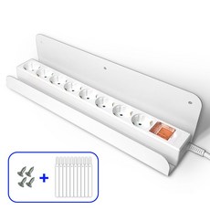 슈파이지업 L자형 멀티탭 거치대 정리함 콘센트 전선 선정리 책상 선반, 화이트