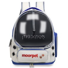 貓包寵物包外出便攜雙肩透氣太空艙觀景寵物包大空間狗包, 1個, 白拼藍