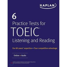 6 Practice Tests for Toeic Listening and Reading: Online + Audio Paperback, Kaplan Publishing