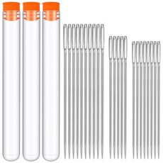LMDZ 23PCS 스테인레스 스틸 큰 눈 바늘 원사 뜨개질 바늘 크로스 스티치 바늘 가죽 바느질 바늘 바느질 도구, 보여진 바와 같이, 1개