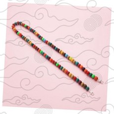 컬러풀 우드 비즈 목걸이 천연 나무 구슬 핸드메이드 액세서리 여성용 데일리 착용