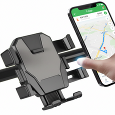 모즈 원터치 흔들림방지 자전거 휴대폰 거치대, 1개, 블랙