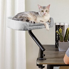 PAWZ Road 사각형 다양 소재 책상 고양이 해먹 회전 조절형 방석 침대, 1개, 천 그레이