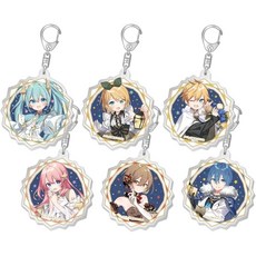 코콜라보 하츠네 미쿠 Xmas SHOP 2023 키라키라 아크릴 열쇠고리 키홀더 키링 굿즈, 1개