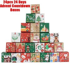 크리스마스 어드벤트 캘린더 아이들 기차 모양 사탕 상자 선물 카운트다운 새해 장식, 2. 24 Small Square Box