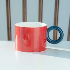 마리아즈시크릿 비비드 서클 머그컵, 레드, 1개