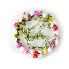 48송이 플라워 화관 -T2/꽃머리띠/꽃화관/셀프웨딩/스냅촬영/이벤트소품/파티용품/월계관/꽃머리, 상세페이지 참조