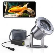 바를루스 수중 카메라 304 스테인리스 스틸 IP68 등급 5MP 2592x1944 해상도 PoE IP 32피트 케이블 연못용 259221, white