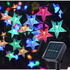 스타 문자열 조명 야외 방수 LED 전원 요정 조명 크리스마스 파티오 정원 마당 베란다 웨딩 장식, 01 Star colorful, 02 7m 50leds 8 modes