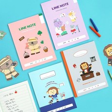 팽이네 초등 저학년 15줄 노트 1-2 무제 4권세트