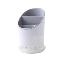 餐具瀝水置物架 廚房餐具收納 多功能瀝水架 碗筷收納盒 廚房置物架, 淺灰, 1個