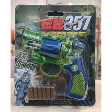 蟒蛇 357 左輪手槍 玩具 綠色迷彩, 軍綠色, 1個