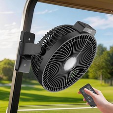 VENSWID 튼튼한 스트랩이 있는 20.3cm(8인치) 마그네틱 골프 카트 팬 12000mAH 배터리 작동 이중 자석 밝은 조명 EZGO Club Car Yamaha와, 튼튼한 스트랩이 있는 20.3cm(8인치) 마그네틱 골