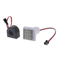 shangren 3xSquare LED 디지털 헤르츠 미터 전압 전류 주파수 표시기 흰색, 20x28x51mm, 플라스틱, 화이트, 1개