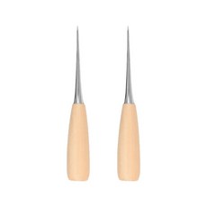 NUBECOM 나무 손잡이 송곳 구멍 확장 가죽 펀칭 도구 신발 펀처 공예 가죽 DIY 용품, 2PCS