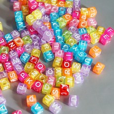 수공예 알파벳비즈 큐브형혼합색상 500g, 500g(1봉)