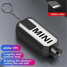 미니 컨트리맨 페이스맨 클럽맨용 휴대용 자동차 망치 창문 파괴기 벨트 커터 도구, 2. white-1PCS, 1개