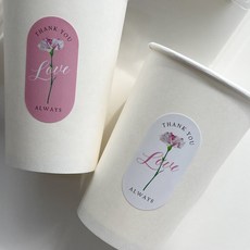 [노씨네인쇄소] 무드러브 / 카네이션스티커 / 가정의달스티커, 타원형스티커, 믹스, 100매