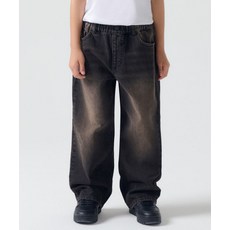 무신사 스탠다드 MUSINSA STANDARD KIDS 빅 브러쉬 와이드 밴딩 데님 팬츠 [옐로우 블랙] MKDNP9Z02-WA 379772