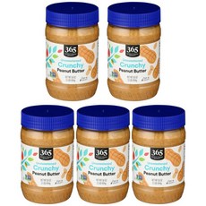 365 홀푸드마켓 무가당 크런치 땅콩버터 454g, 5개