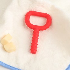 DFMEI 兒童啃咬玩具PD字型咀嚼棒寶寶磨牙棒咬膠硅膠嬰兒牙膠, 1個, 如圖, D字-紅色