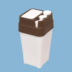 휴지통 종이컵 수거함 브라운 쓰레기통 겸용
