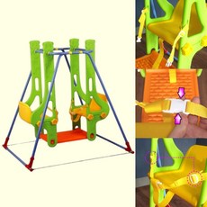 쿠쿠토이즈 2인용그네 실내 놀이터 유아그네 아기그네 더블스윙 흔들의자 가정용 키즈카페, 1개
