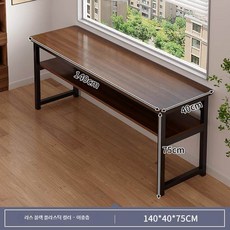 더블 롱형 컴퓨터 책상 학생용 원룸 침실 좁은방 사무용 데스크, 26_이중140cm블랙오크