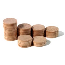 20p 0.4cmx4cm 목재 원형 숫자원목 토큰 나무 카운트칩, 20개