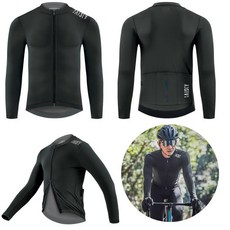 【速度公園】保暖款 BAISKY 男款雙拉鍊抓絨長車衣『潔淨II 黑／深灰／蔚藍』長袖車衣 下擺偏短 自行車衣