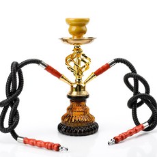 水煙壺 家用小號阿拉伯玻璃菸斗配件清吧KTV麻花球水煙壺, 1個, 金色:無規格