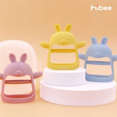 하이비 실리콘 토끼냠 손목 치발기 케이스 포함, 코랄핑크, 1개