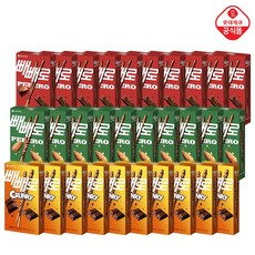 롯데 크런키 빼빼로 10개+아몬드 빼빼로 10개+초코 빼빼로 10개, 30개, 46g