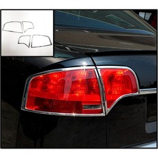 圓夢工廠 Audi 奧迪 A4 B7 2005 2008 超質感 改裝 鍍鉻銀 車燈框飾貼 後燈框 尾燈框 銀框飾貼, 1個