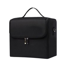 手提化妝包帆布化妝箱美甲箱手提化妝箱彩妝箱美髮工具箱美甲收納箱專業化妝箱化妝品收納箱美甲美睫跟妝包手提式化妝箱美容化妝箱, 1個, 黑色, 黑色