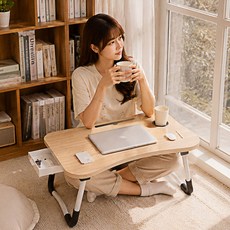 365 접이식 좌식 베드 테이블 다용도 침대 미니 보조 책상, 핑크(코스트형)
