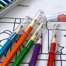 투명 연필 보호캡 6P 몽당연필홀더
