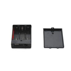 원그리드 USB 배터리 케이스 AA 건전지 3구 휴대용 전원팩, 1개, 블랙