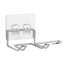 달밤마켓 1+1 부착식 다용도 스테인리스 드라이기 거치대, 실버+실버-MLDW05