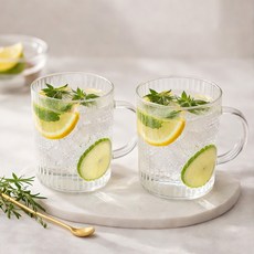 옵티머스 플리츠 내열유리 머그컵 300ml 2개, 3세트, 투명 3세트, 투명