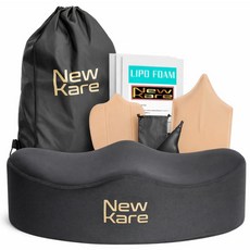 Newkare BBL 앉을 수 있는 수술 후 베개 - 리포 폼 복부 보드 요추 몰더 및 소변기 포함 브라질 엉덩이 리프트 회복 키트 의자 자동차용 포스트 시트 쿠션