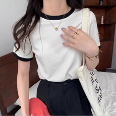 직장인 반팔 여성의류 빅사이즈티셔츠 여자티 스판