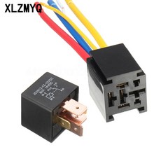 차량용 방수 릴레이 헤드 라이트 에어컨용 소켓 80a DC 12V 4 5 핀 4p 80A, [03] 5P 12V-With Socket, 1개