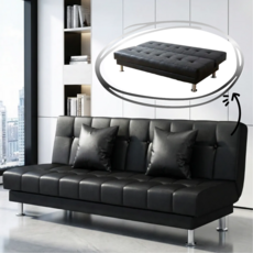 바른가구 소파베드 접이식 3인용 가죽 사무실 소파 대표실 상담실 회의실, 그레이 120cm